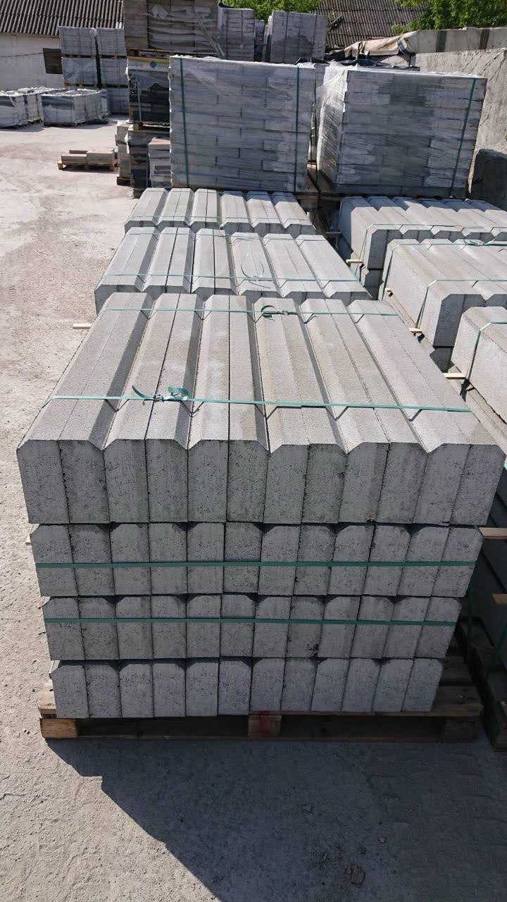 Бордюр парковий, садовий, тротуарний 100-20-8 сірий